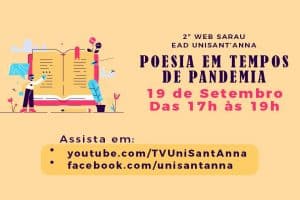 Leia mais sobre o artigo Sábado tem: II WEB SARAU EAD “POESIA EM TEMPOS DE PANDEMIA”