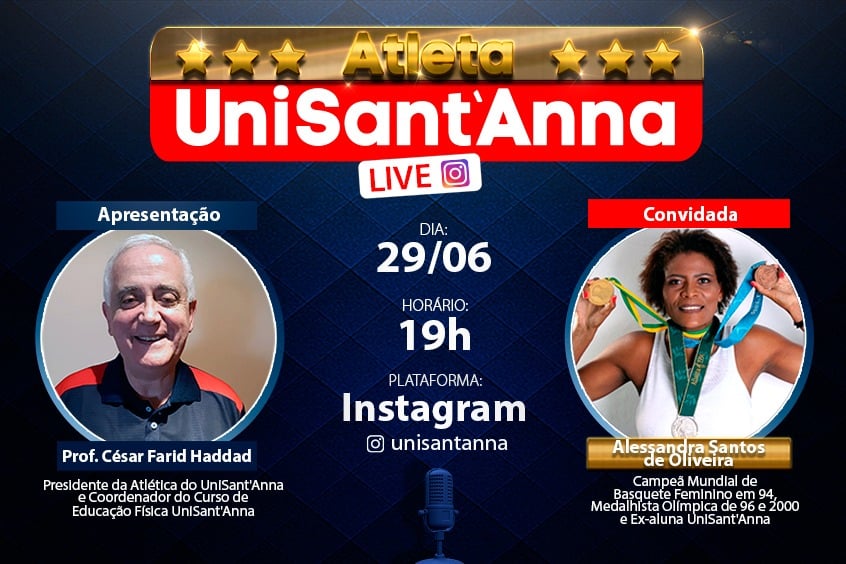 Leia mais sobre o artigo Live da Atlética UniSant’Anna recebe Alessandra Santos