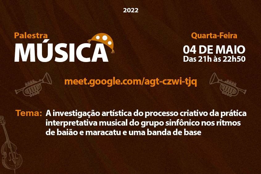 Read more about the article Palestra para o curso de música abordará o processo criativo nos ritmos maracatu e baião