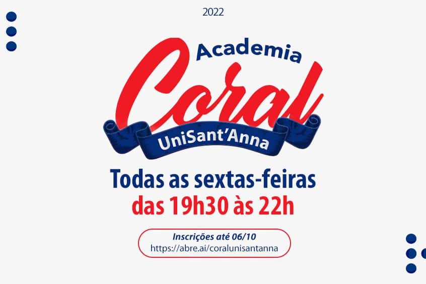 Read more about the article Abertas as inscrições para participar da Academia Coral UniSant’Anna
